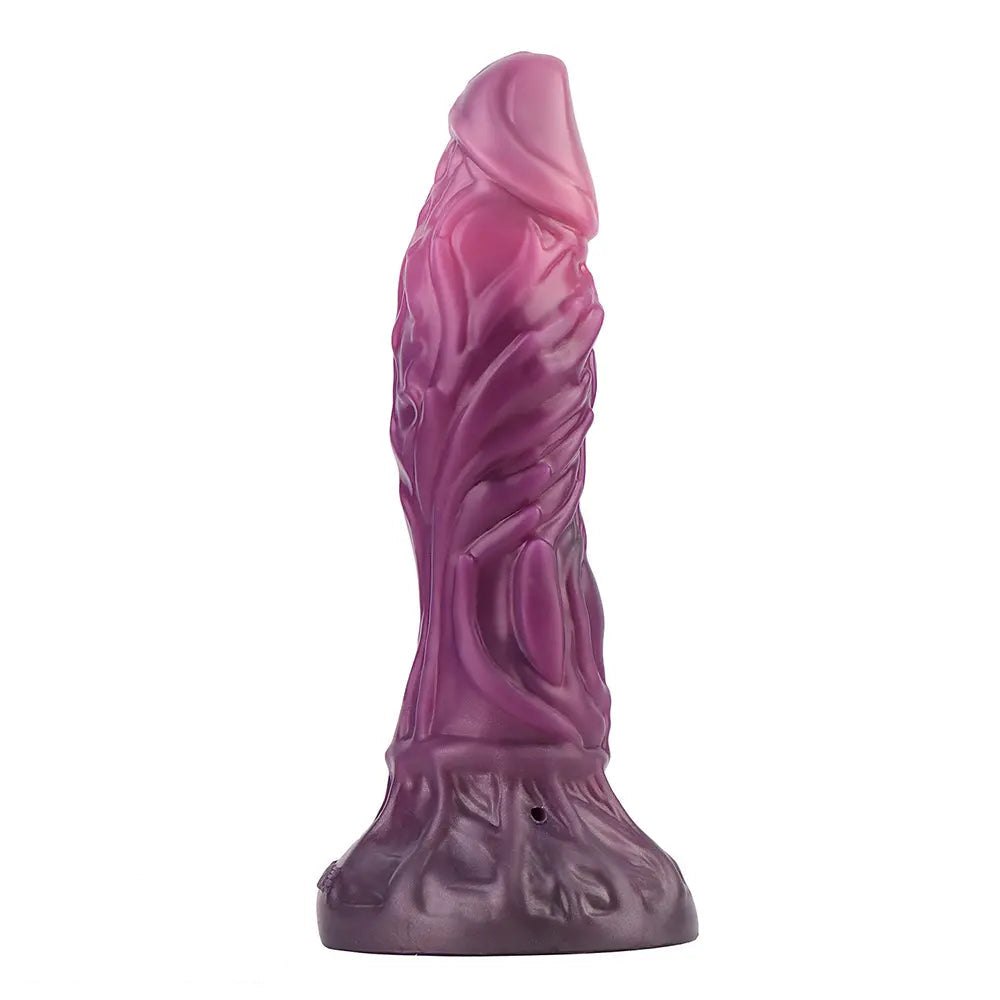 Inflatable Ridged Fantasy Dildo - Squeeze Bulb Silicone Dildo