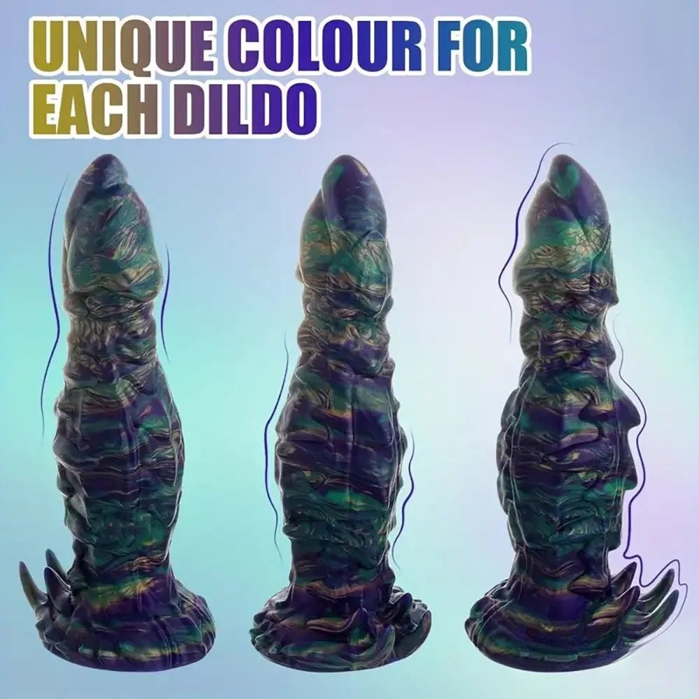 Iridescent Monster Dildo Suction - Silicone Fantasy Dildo