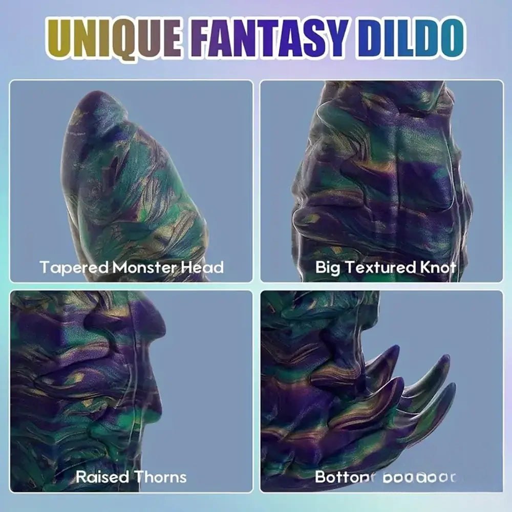 Iridescent Monster Dildo Suction - Silicone Fantasy Dildo