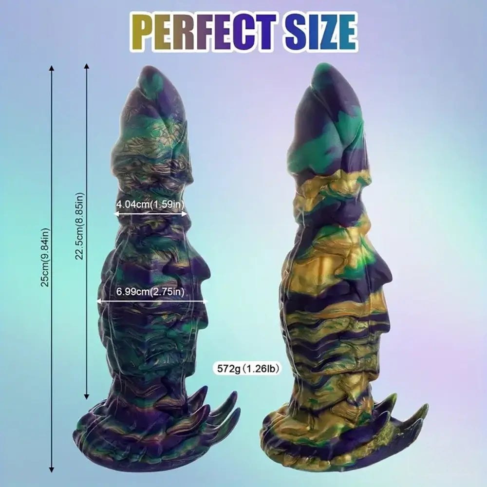 Iridescent Monster Dildo Suction - Silicone Fantasy Dildo