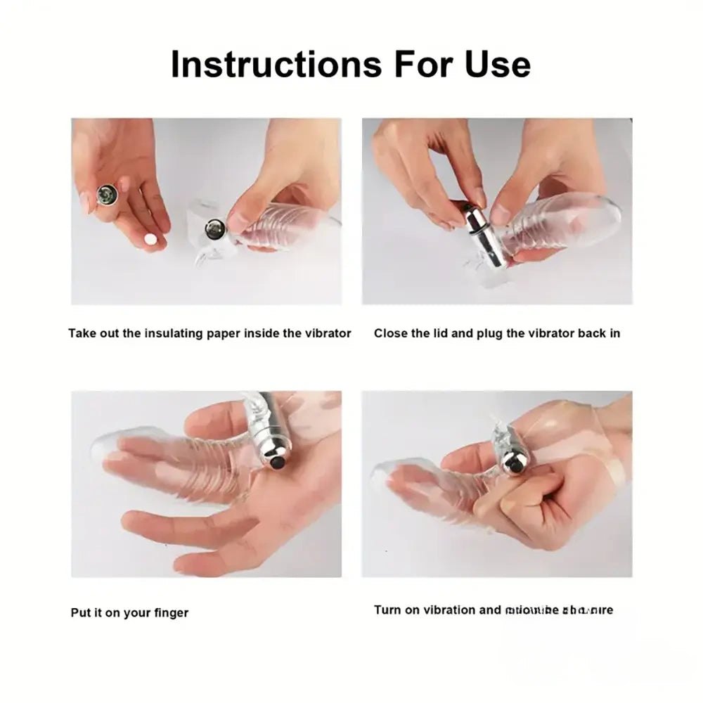 Jelly Finger Vibrator Sleeve - Curved Mini Dildo