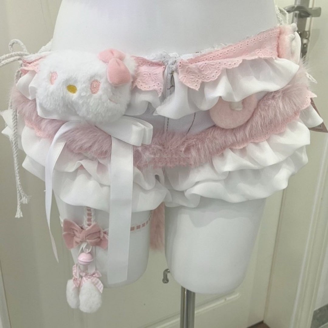 Kitten Suspender Top Shorts Set - Bra and Panty Set