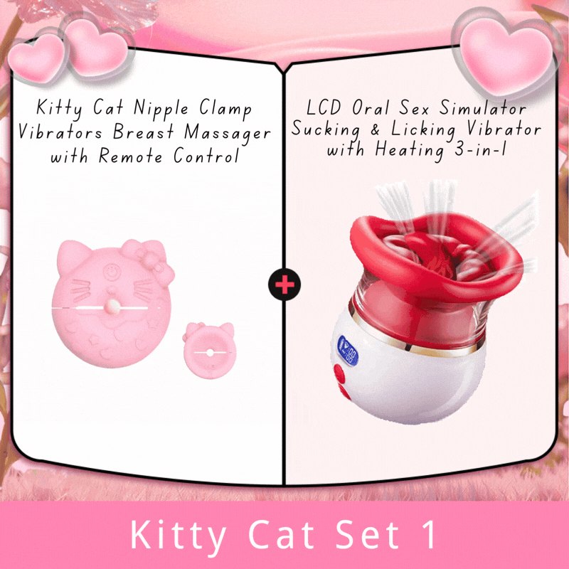 Kitty Clamp and Oral Toy Duo - Oral Clitoral Stimulator Set