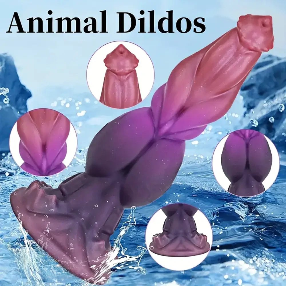 Knotted Animal Dildo 9.25in - Silicone Knot Dog Dildo