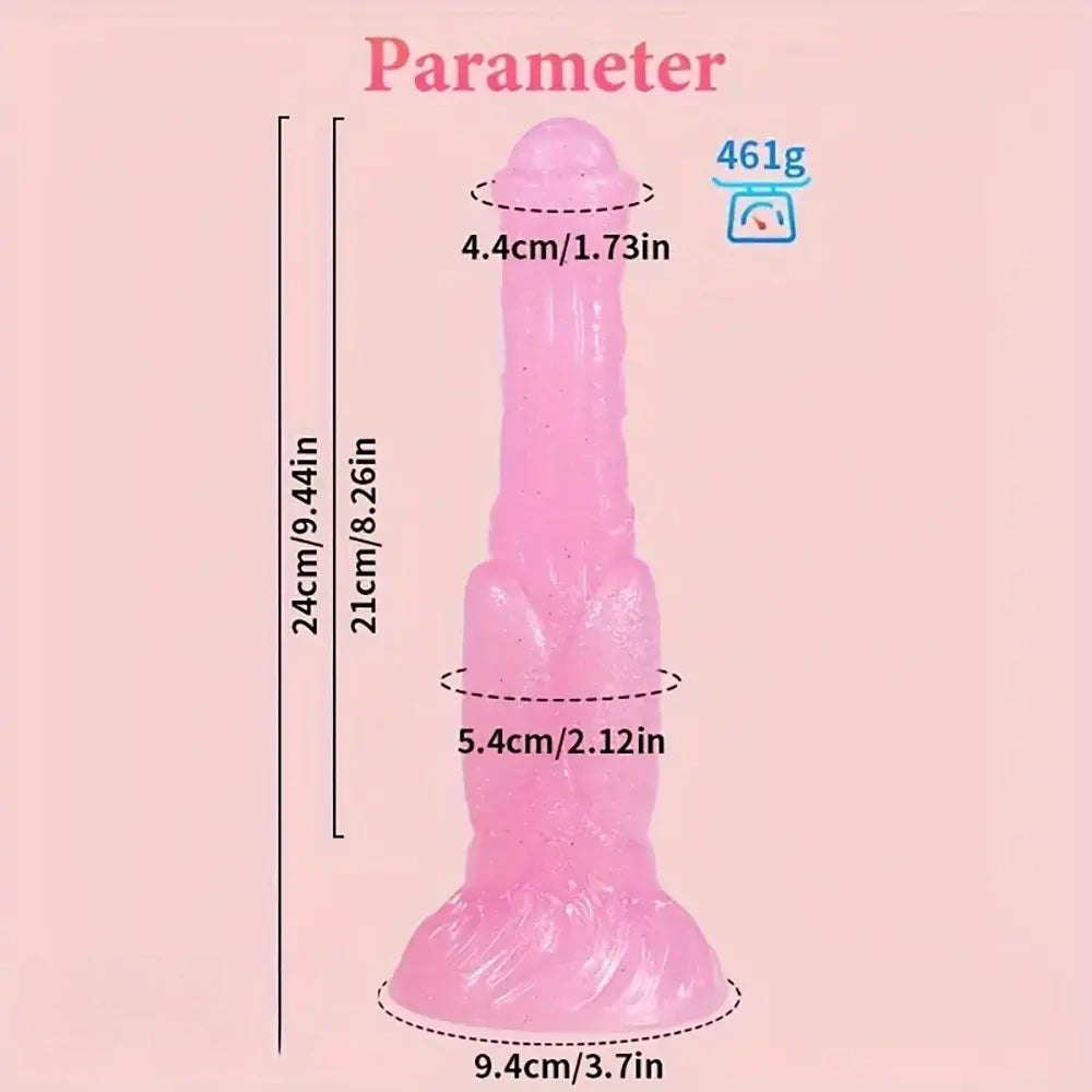 Knotted Animal Dildo - Pink PVC Animal Style Dildo