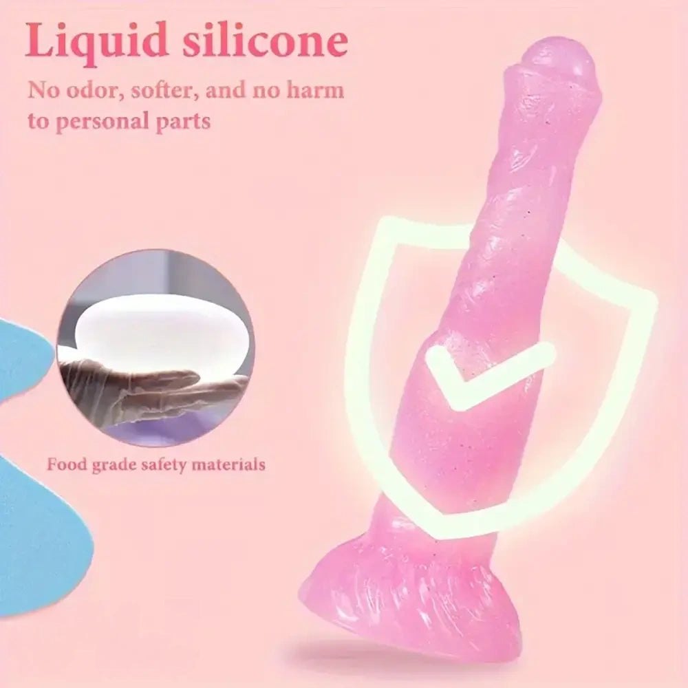 Knotted Animal Dildo - Pink PVC Animal Style Dildo