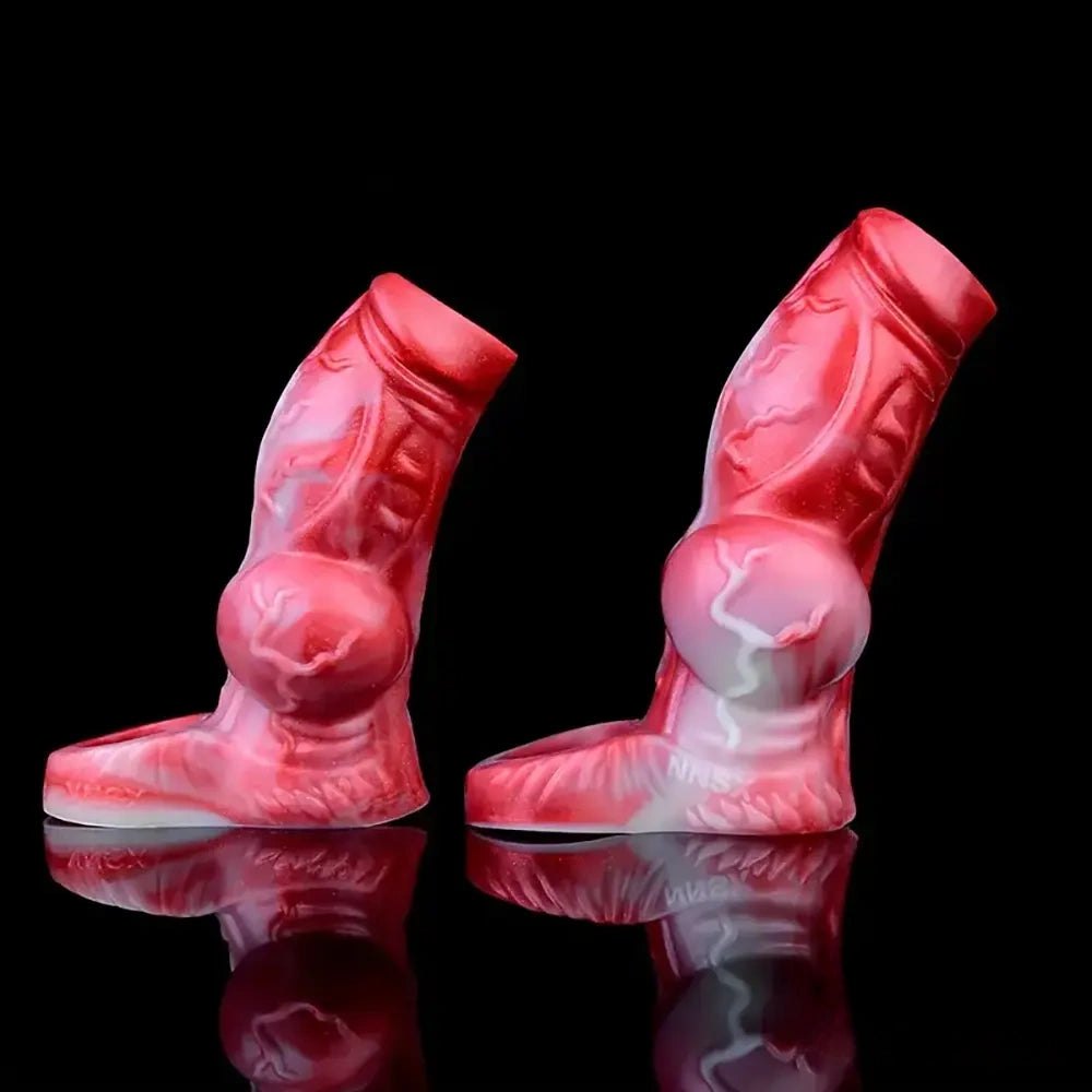 Knotted Animal Dildo Extender - Dog Knot Penis Sleeve