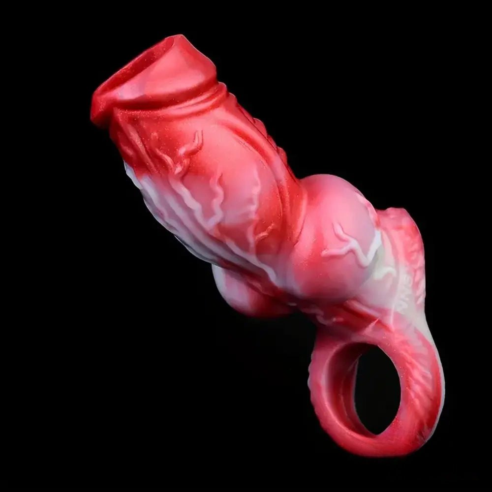 Knotted Animal Dildo Extender - Dog Knot Penis Sleeve