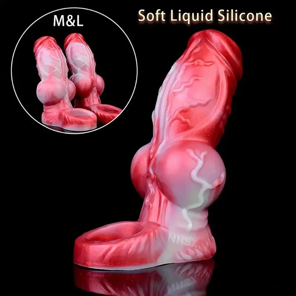 Knotted Animal Dildo Extender - Dog Knot Penis Sleeve
