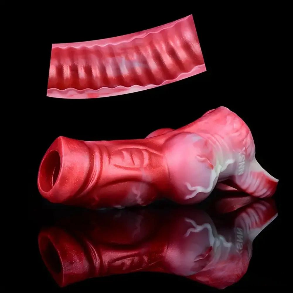 Knotted Animal Dildo Extender - Dog Knot Penis Sleeve