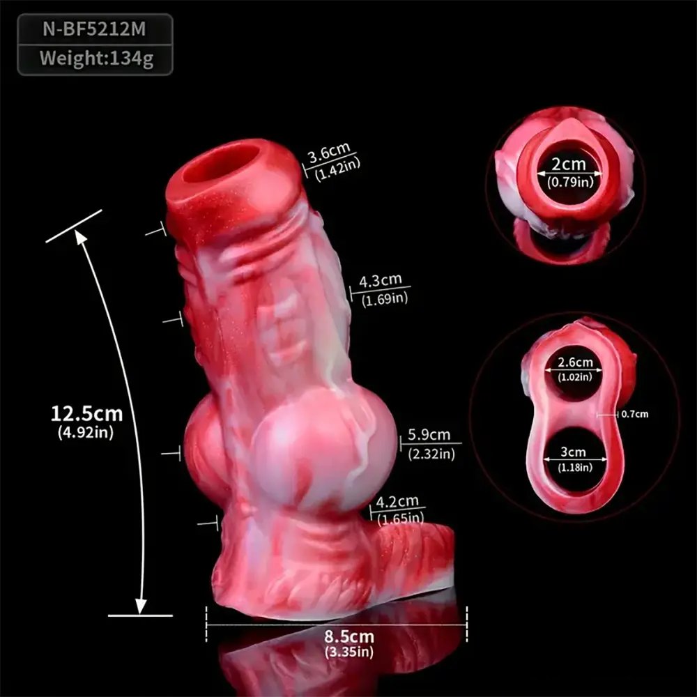 Knotted Animal Dildo Extender - Dog Knot Penis Sleeve