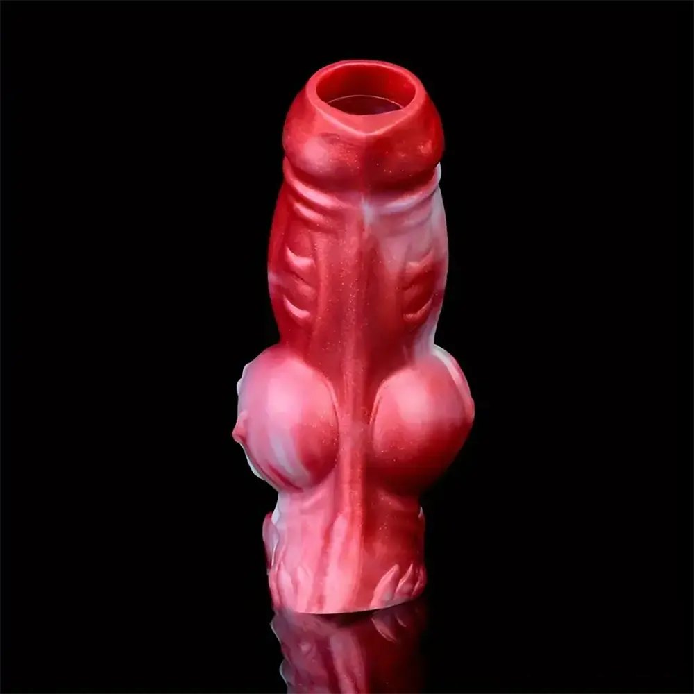 Knotted Animal Dildo Extender - Dog Knot Penis Sleeve