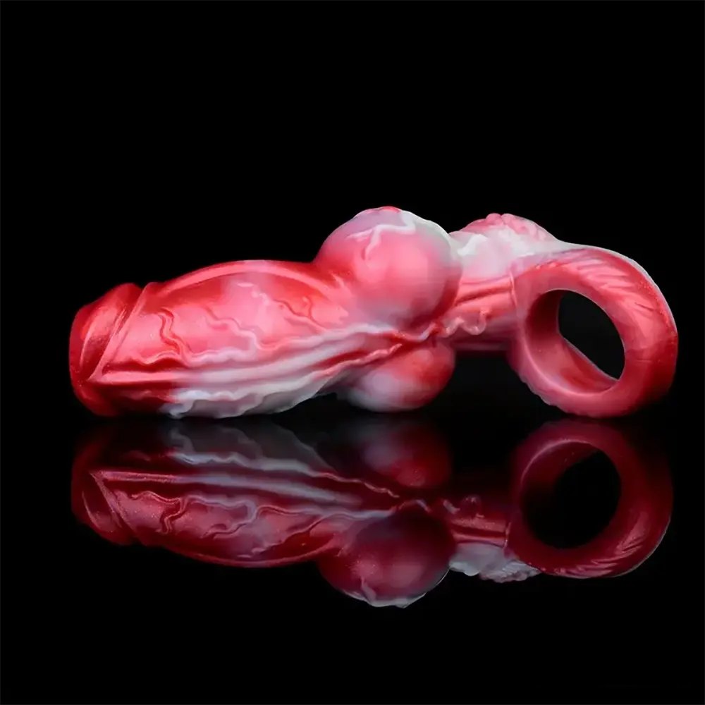 Knotted Animal Dildo Extender - Dog Knot Penis Sleeve