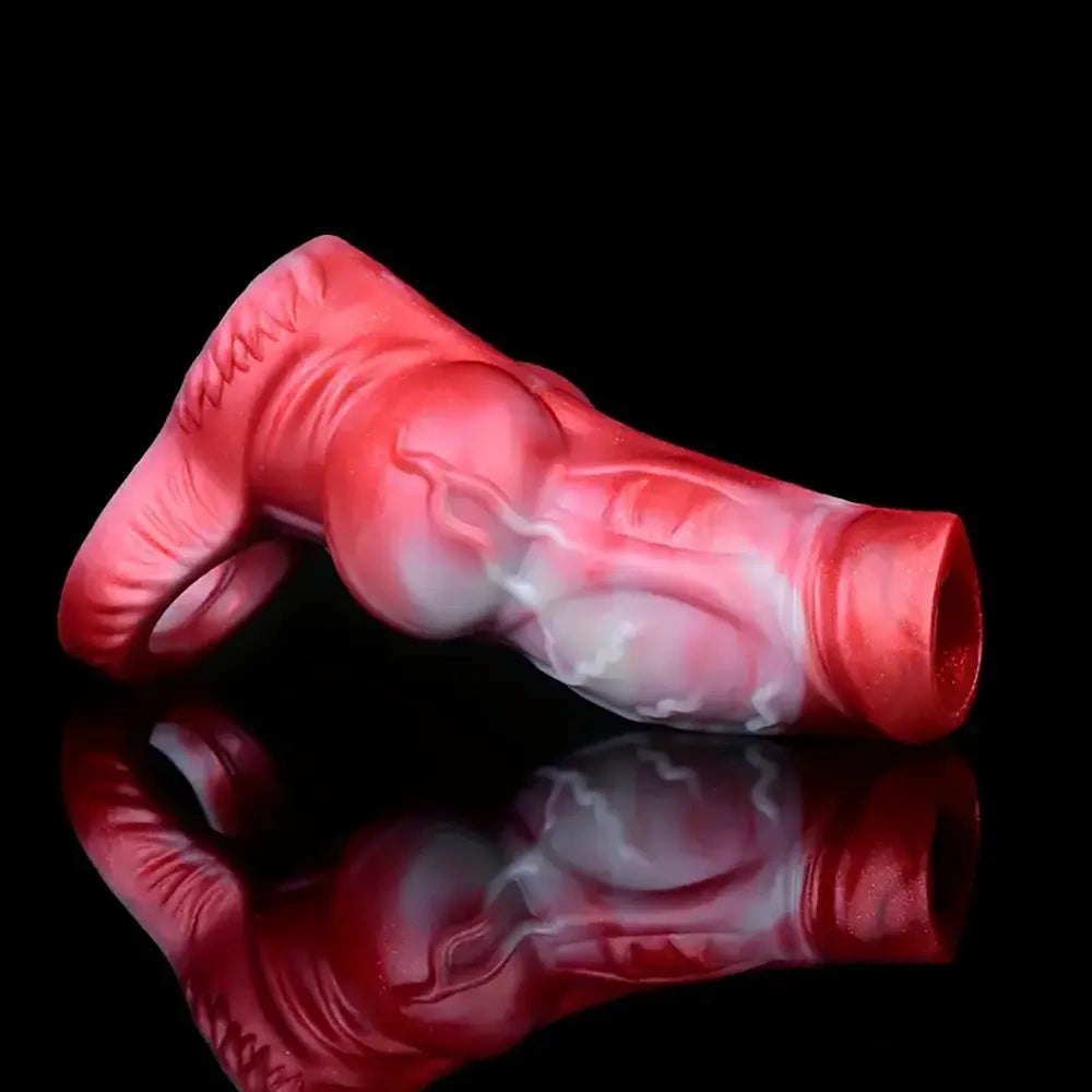 Knotted Animal Dildo Extender - Dog Knot Penis Sleeve