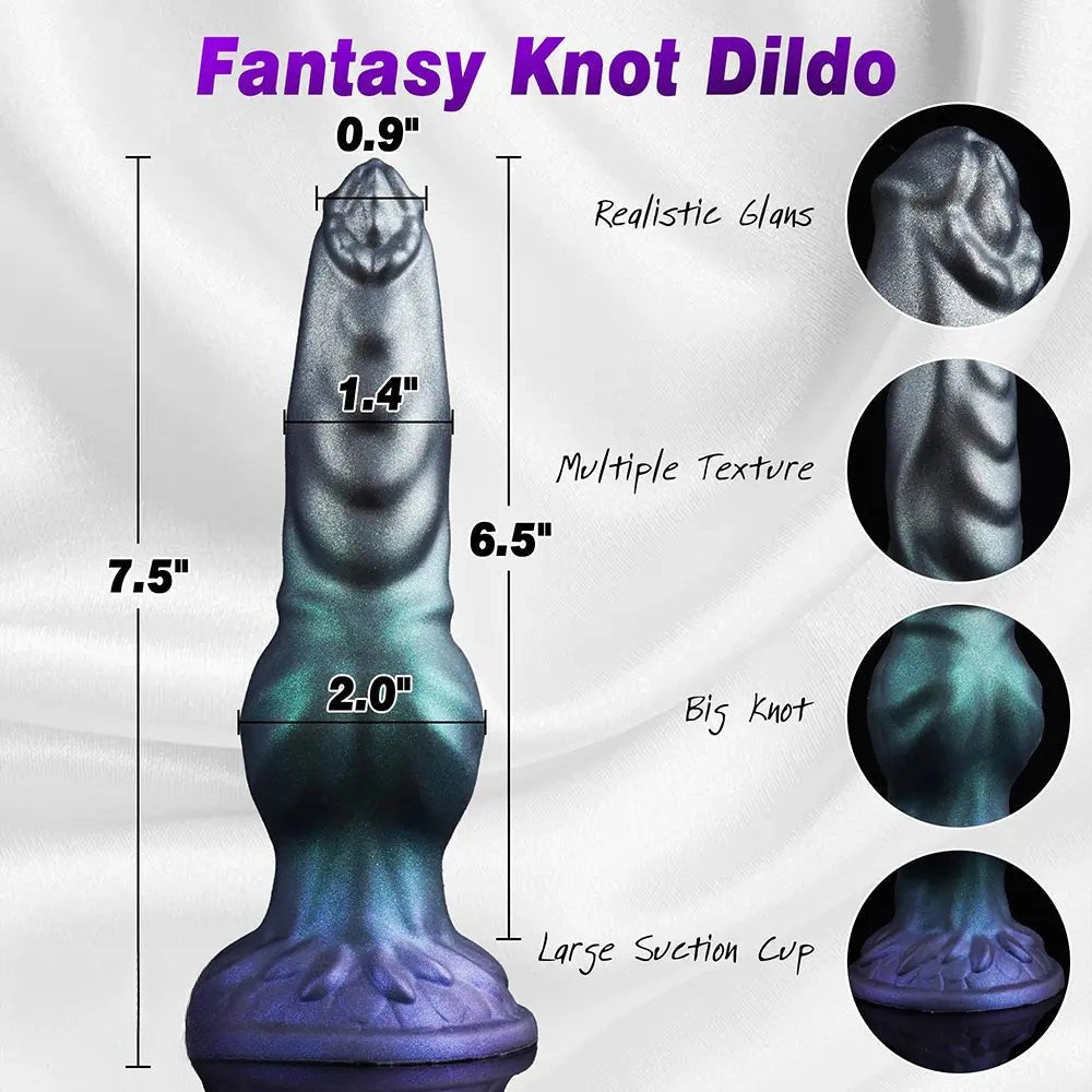 Knotted Dog Strap-On Dildo 7.5in - Knotted Dog Dildo