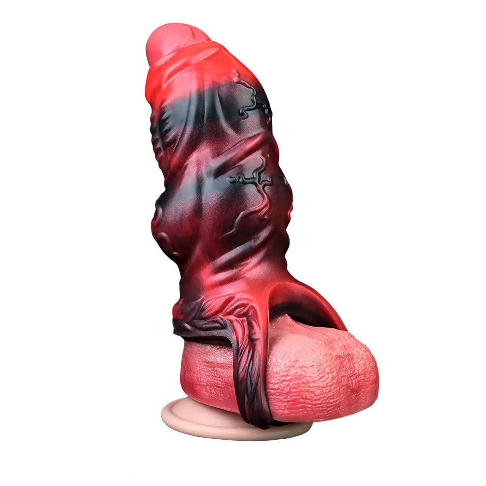 Knotted Cock Extender Sleeve - Dog Knot Silicone Sleeve