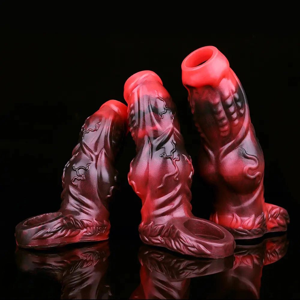 Knotted Cock Extender Sleeve - Dog Knot Silicone Sleeve
