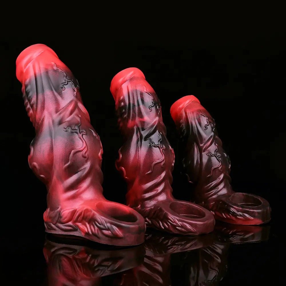 Knotted Cock Extender Sleeve - Dog Knot Silicone Sleeve