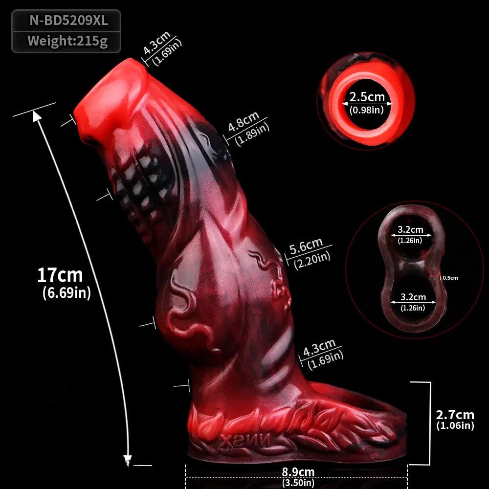 Knotted Cock Extender Sleeve - Dog Knot Silicone Sleeve