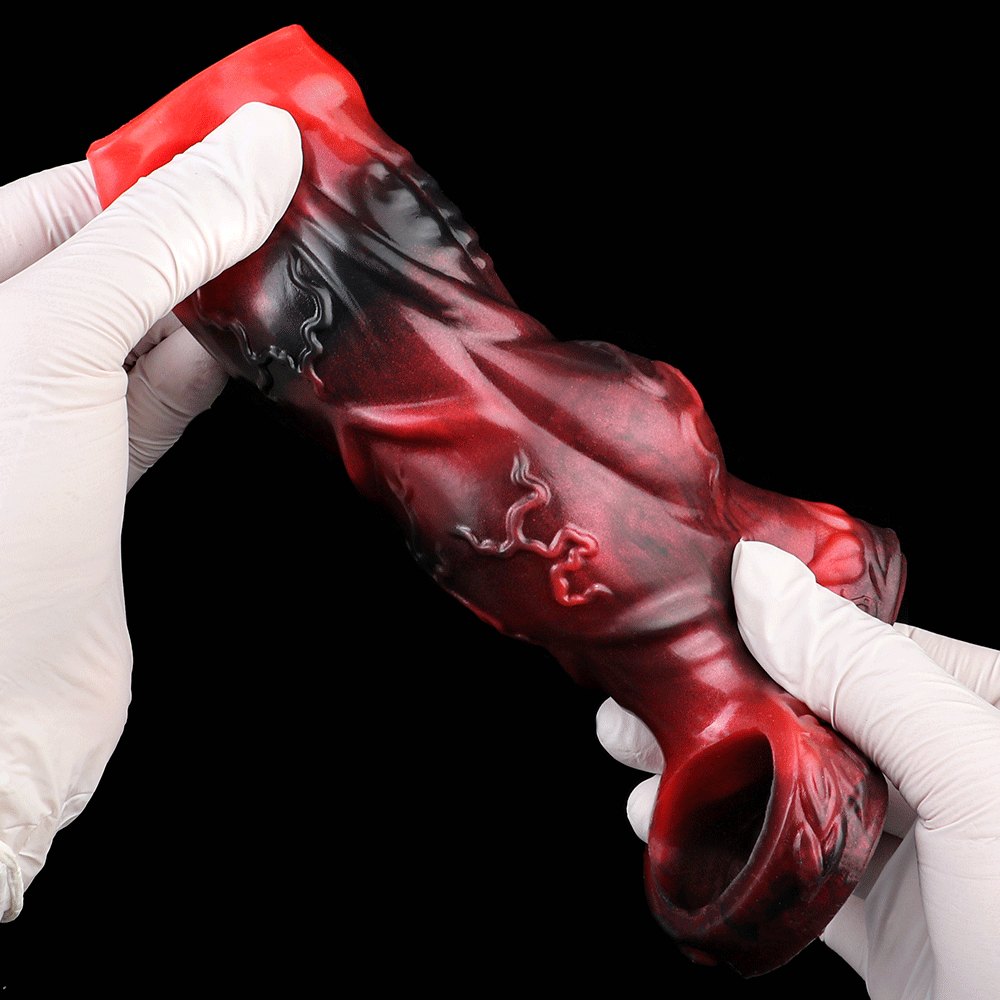 Knotted Cock Extender Sleeve - Dog Knot Silicone Sleeve