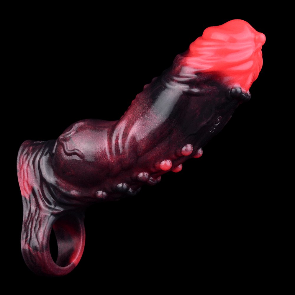 Knotted Cock Sleeve With Ring - Textured Penis Sleeve