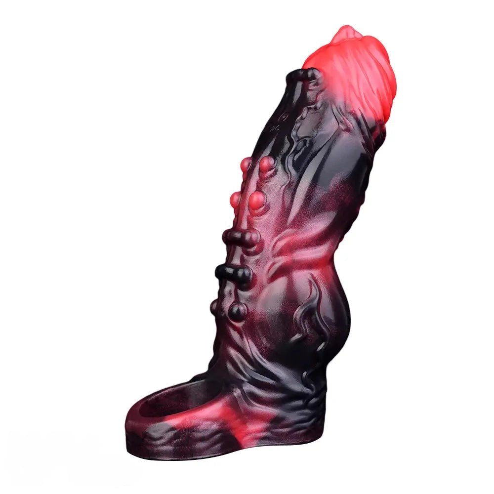 Knotted Cock Sleeve With Ring - Textured Penis Sleeve