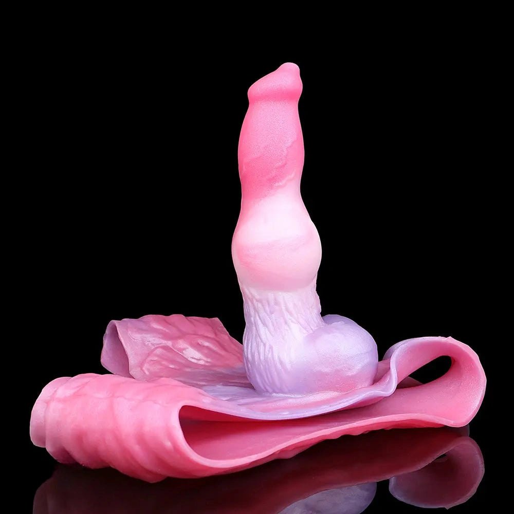 Knotted Dog Dildo With Harness - Strap On Animal Dildo