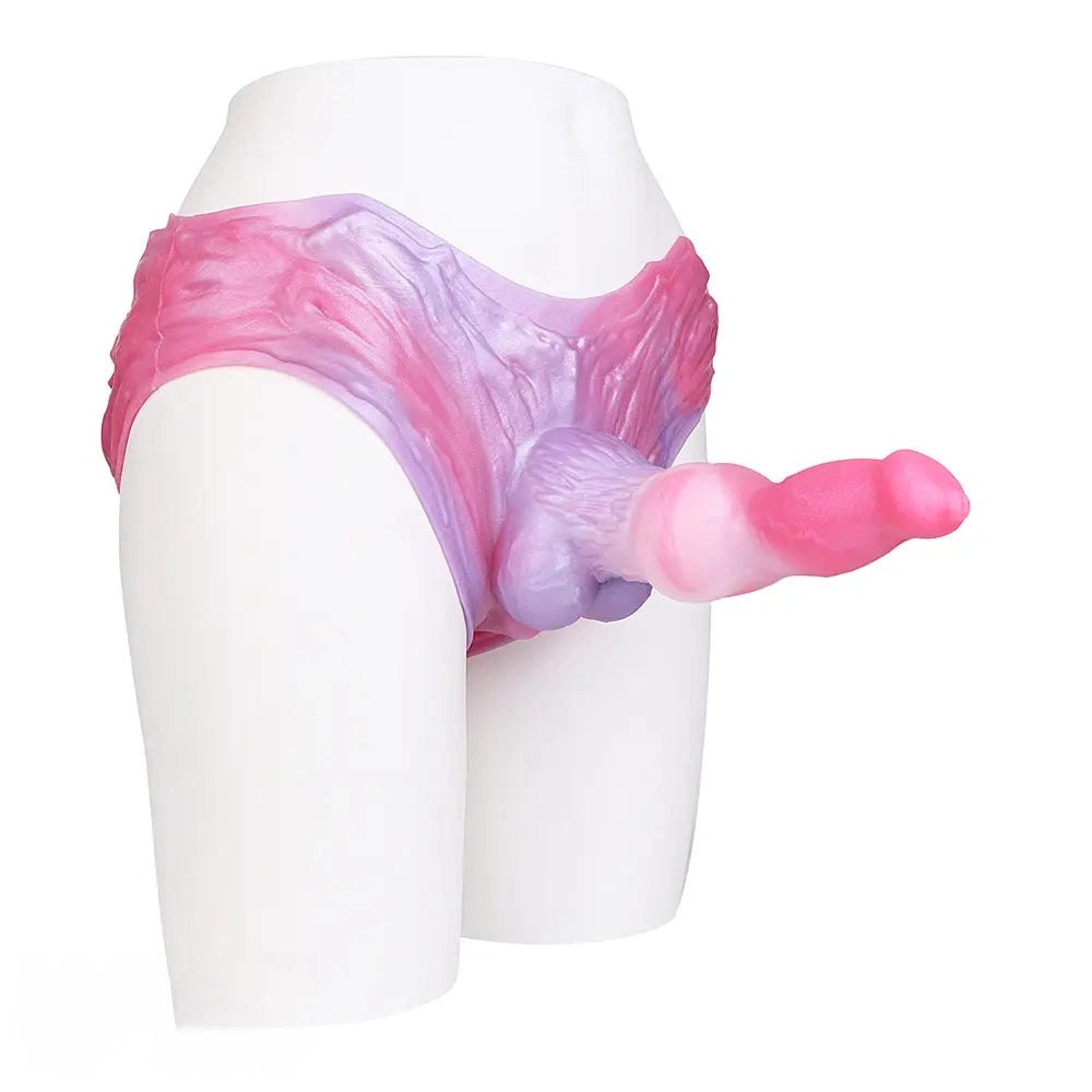Knotted Dog Dildo With Harness - Strap On Animal Dildo