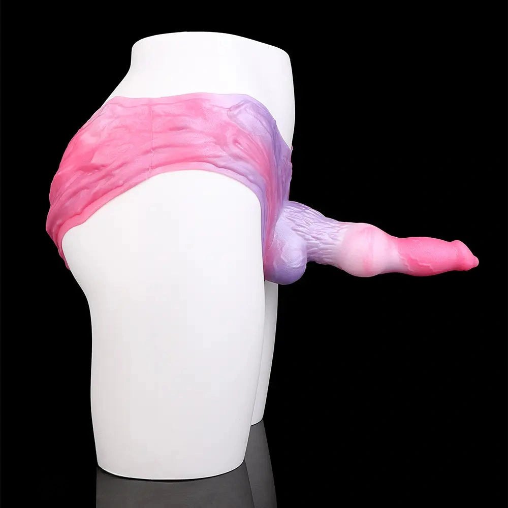 Knotted Dog Dildo With Harness - Strap On Animal Dildo