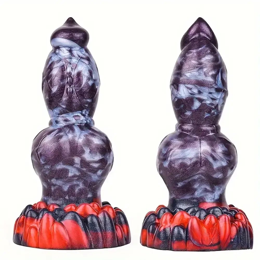Knotted Dog-Style Suction Base Dildo - Silicone Dog Dildo