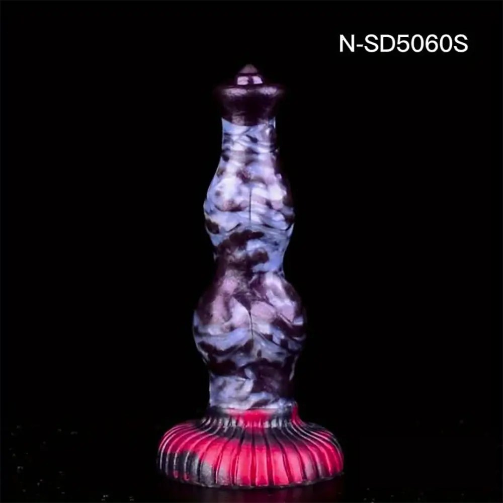 Knotted Dog-Style Suction Base Dildo - Silicone Dog Dildo