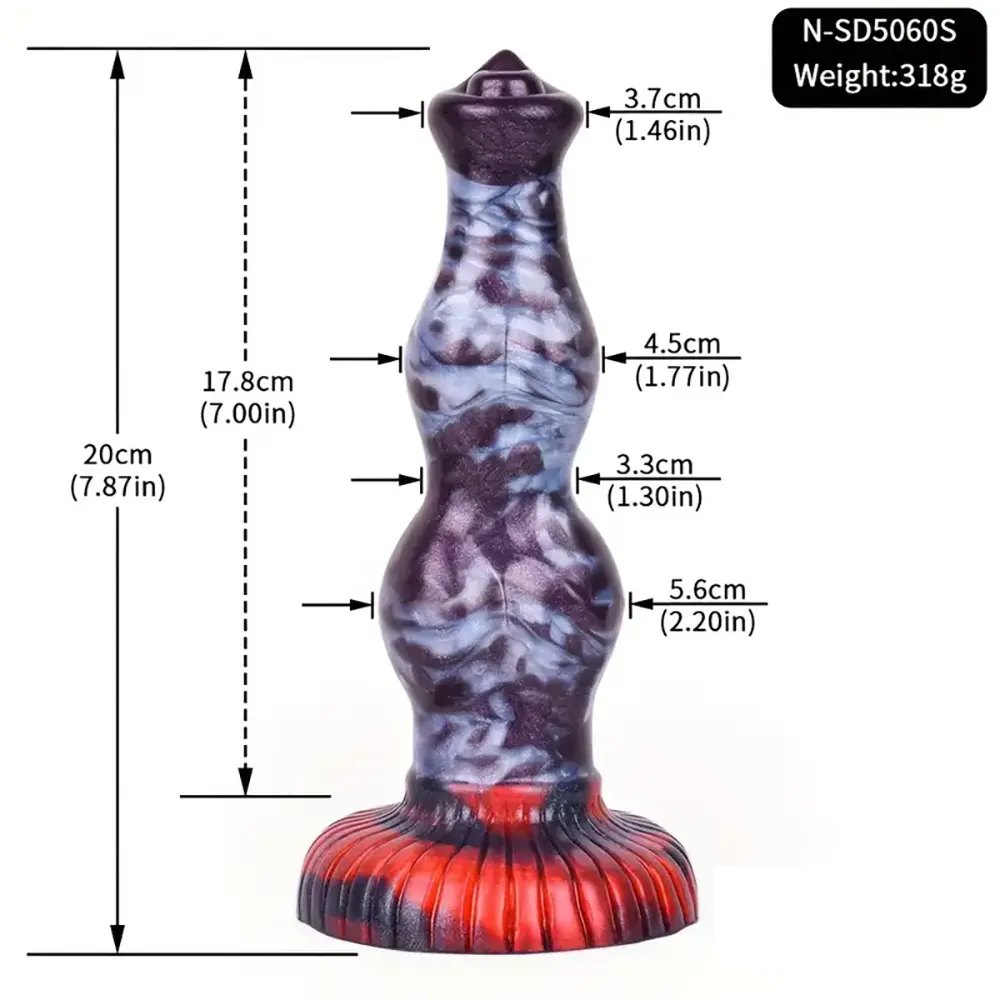 Knotted Dog-Style Suction Base Dildo - Silicone Dog Dildo