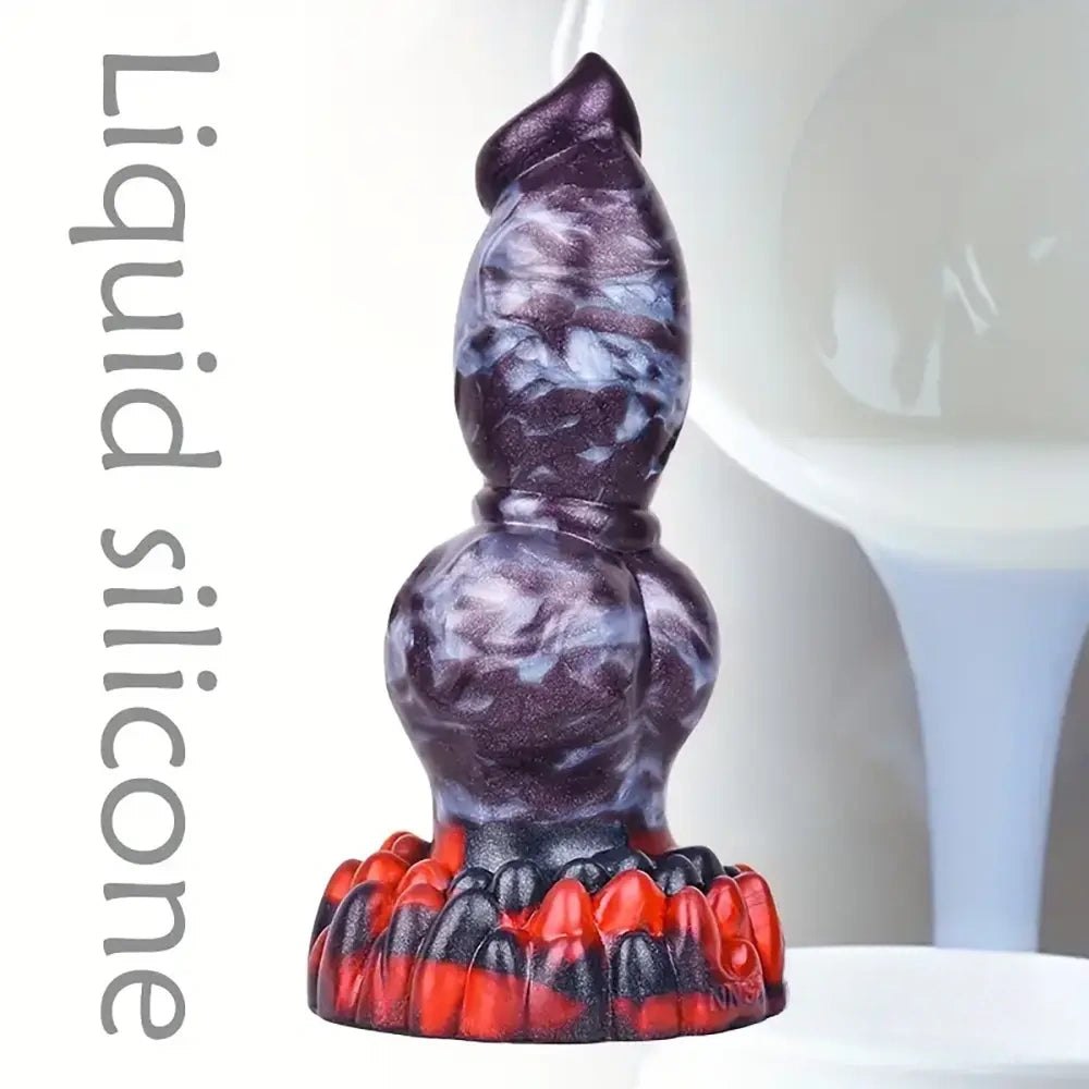 Knotted Dog-Style Suction Base Dildo - Silicone Dog Dildo