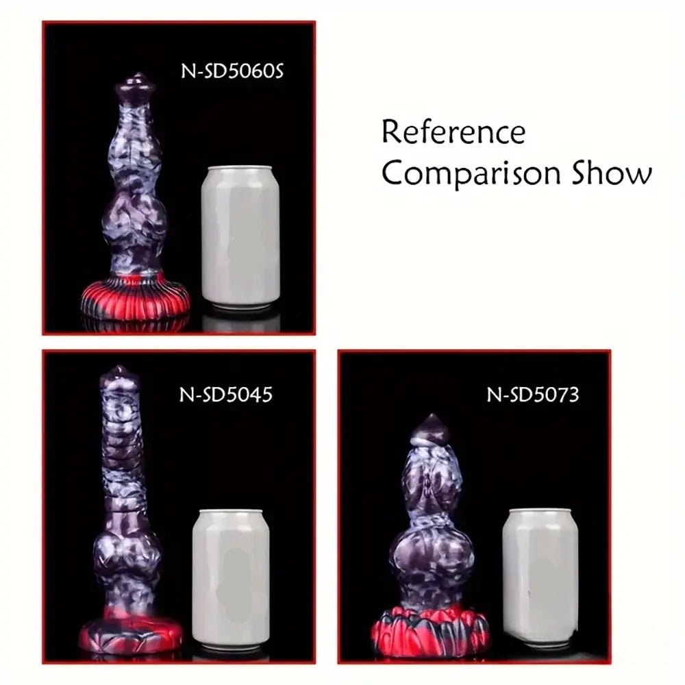 Knotted Dog-Style Suction Base Dildo - Silicone Dog Dildo