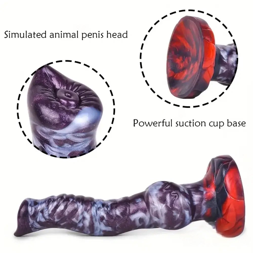 Knotted Dog-Style Suction Base Dildo - Silicone Dog Dildo