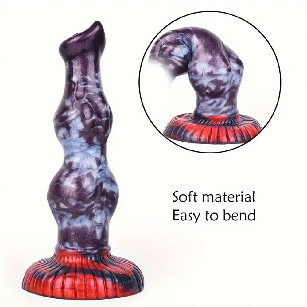 Knotted Dog-Style Suction Base Dildo - Silicone Dog Dildo