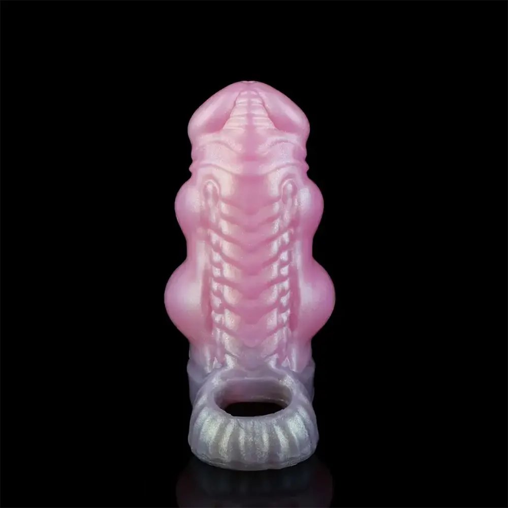 Knotted Hollow Cock Extender - Silicone Animal Sheath