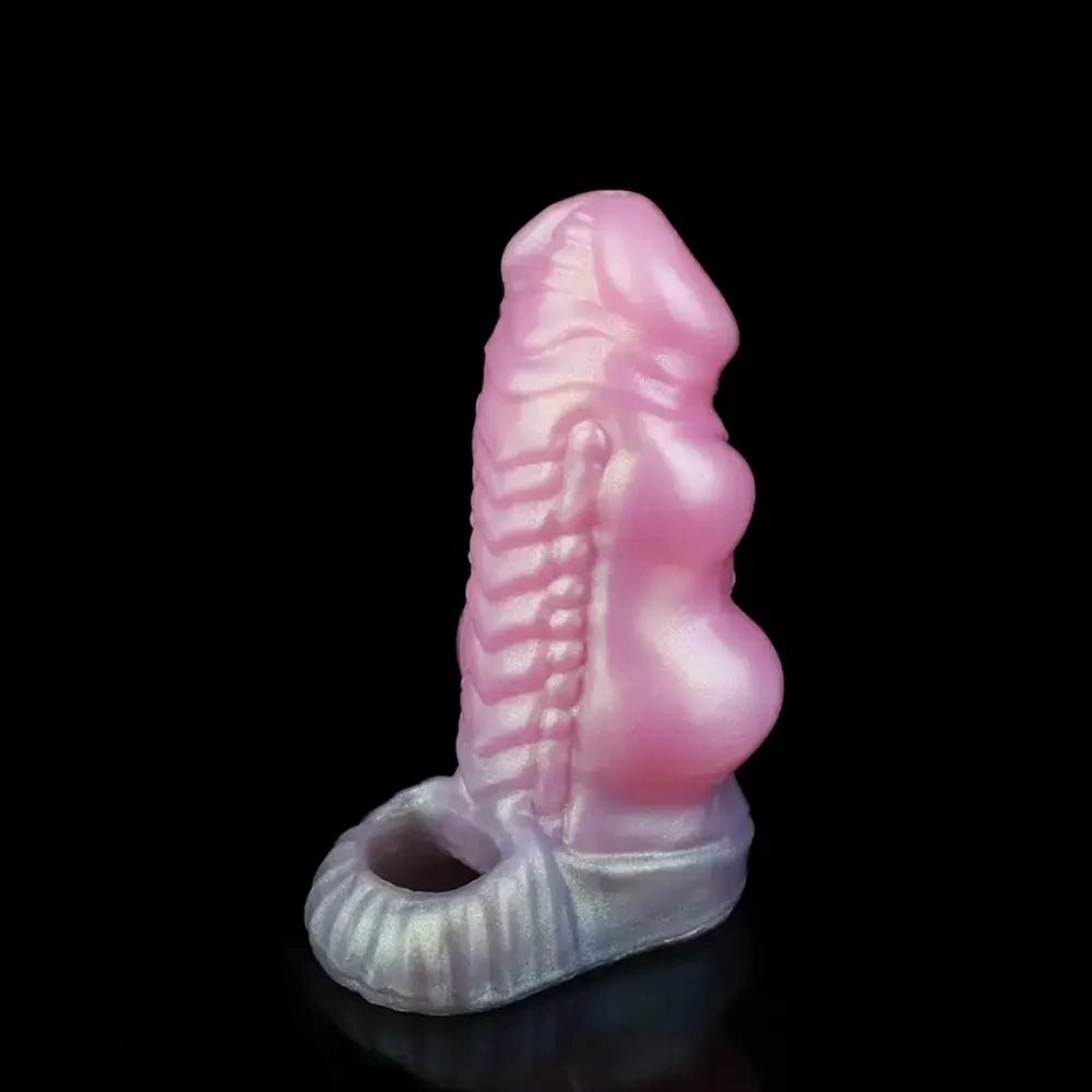 Knotted Hollow Cock Extender - Silicone Animal Sheath