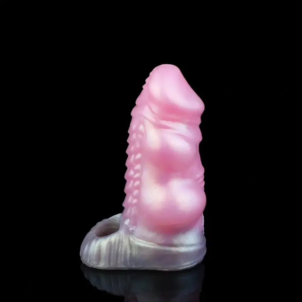 Knotted Hollow Cock Extender - Silicone Animal Sheath