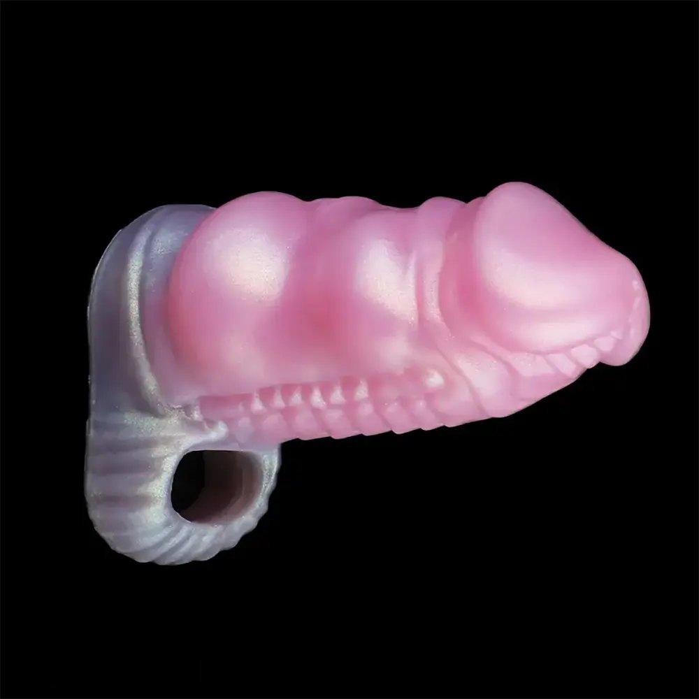 Knotted Hollow Cock Extender - Silicone Animal Sheath