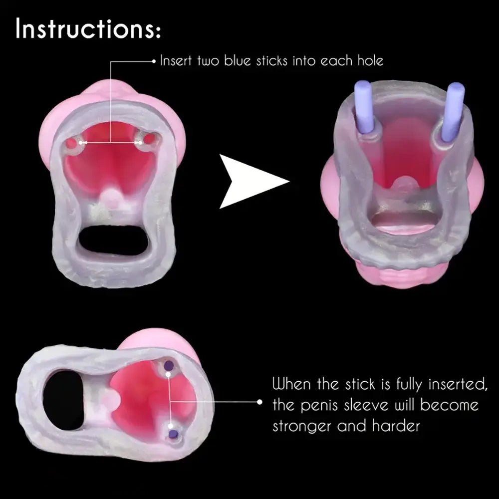 Knotted Hollow Cock Extender - Silicone Animal Sheath