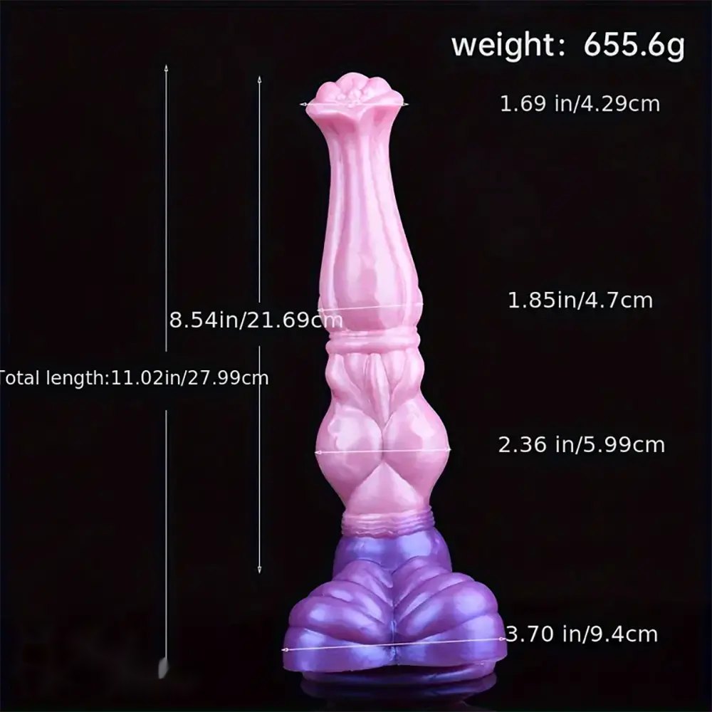 Knotted Horse Dildo 11 in - Silicone Animal Fantasy Dildo