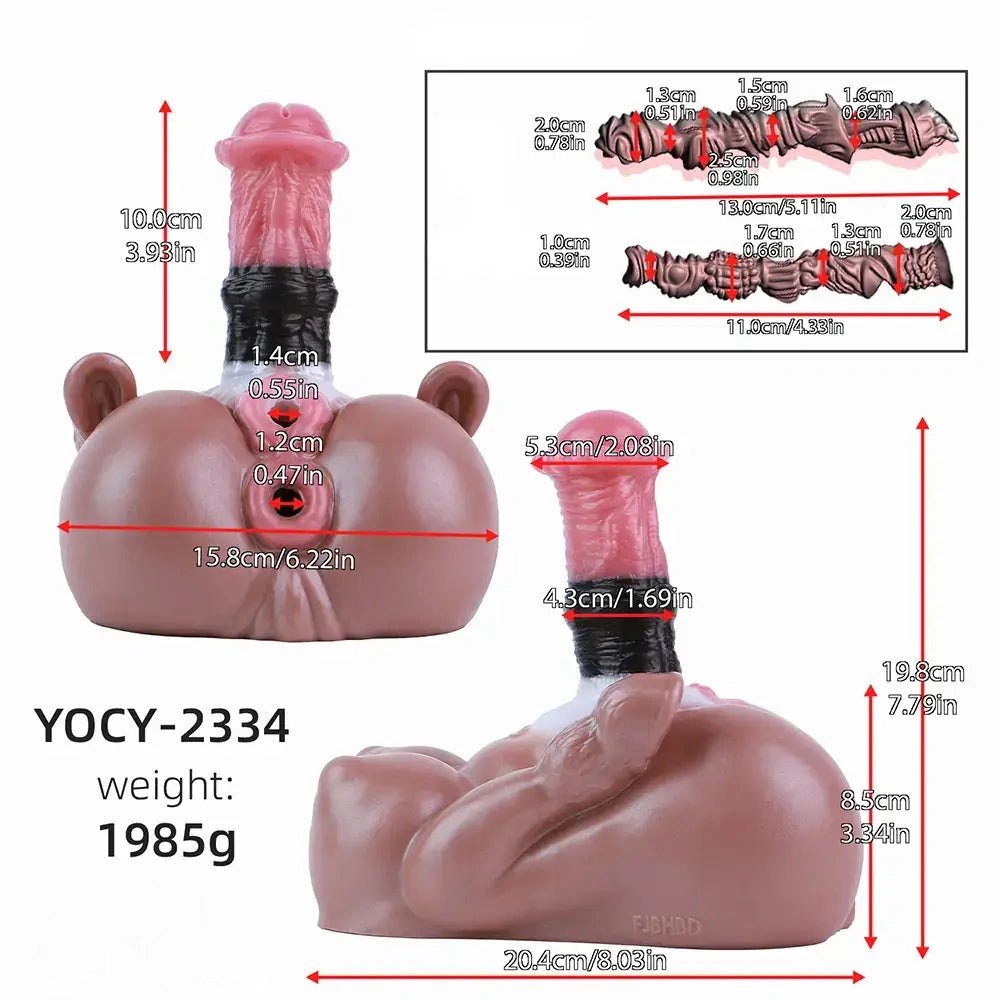 Knotted Horse Dildo Animal Base 7.79in - Fantasy Animal Toy