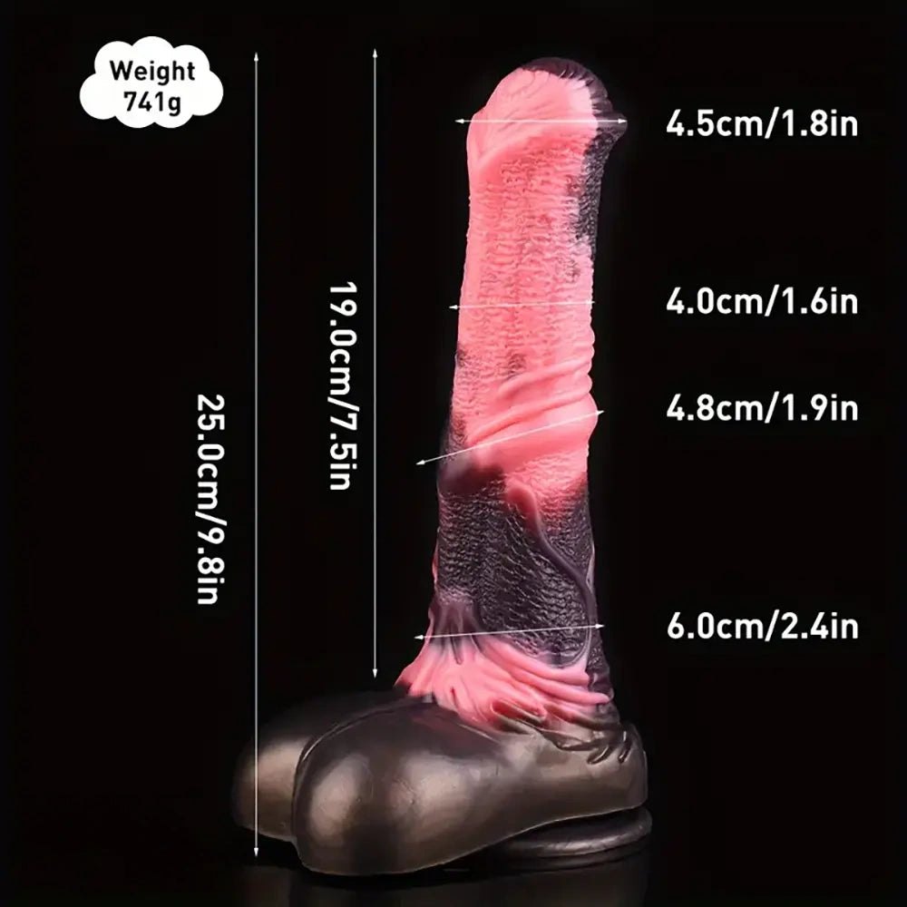 Knotted Horse Dildo 9.8 in - Silicone Animal Dildo