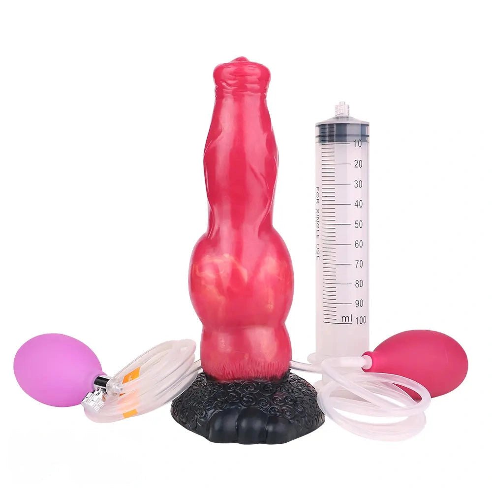 Knotted Silicone Animal Dildo 8.46in - Knotted Dog Dildo