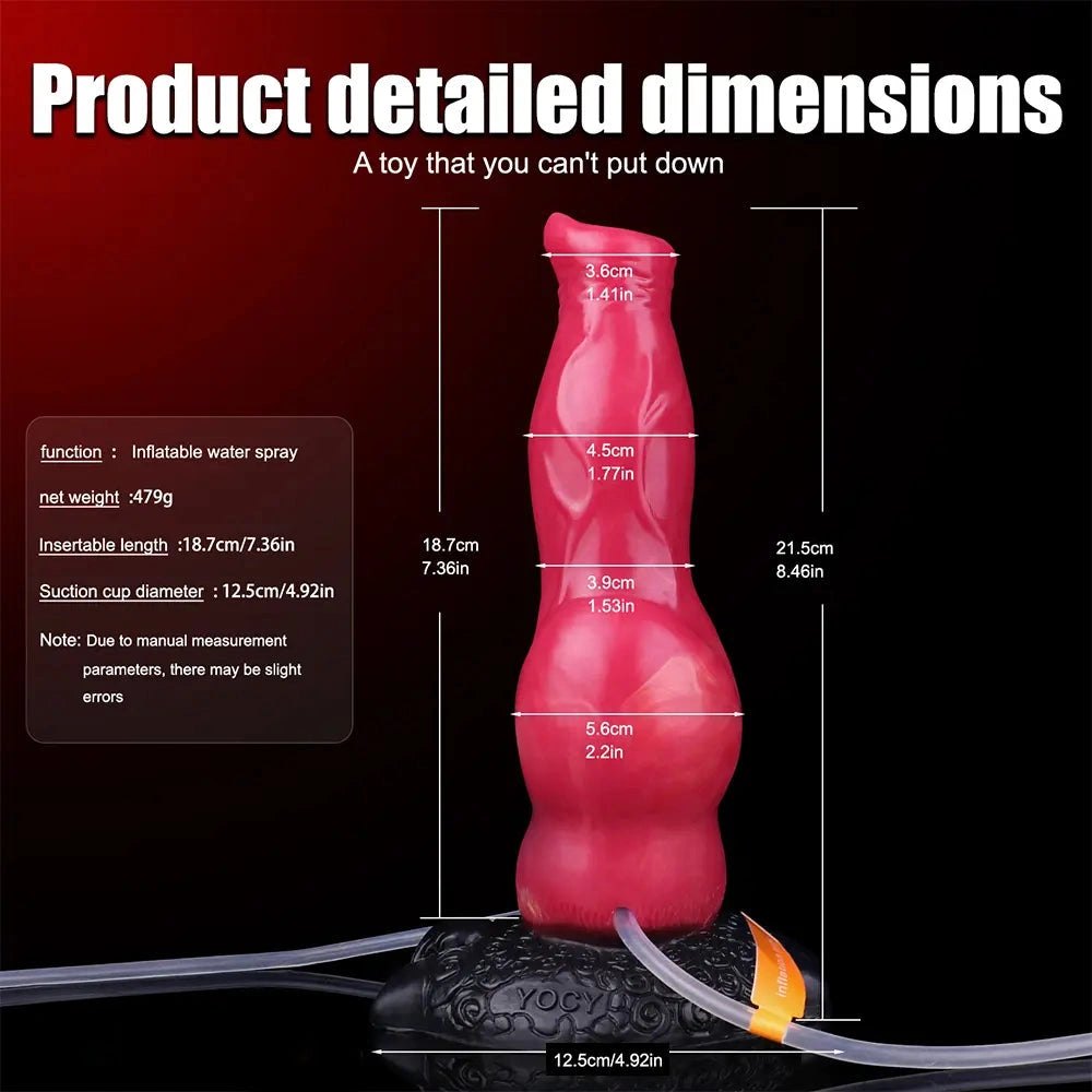 Knotted Silicone Animal Dildo 8.46in - Knotted Dog Dildo