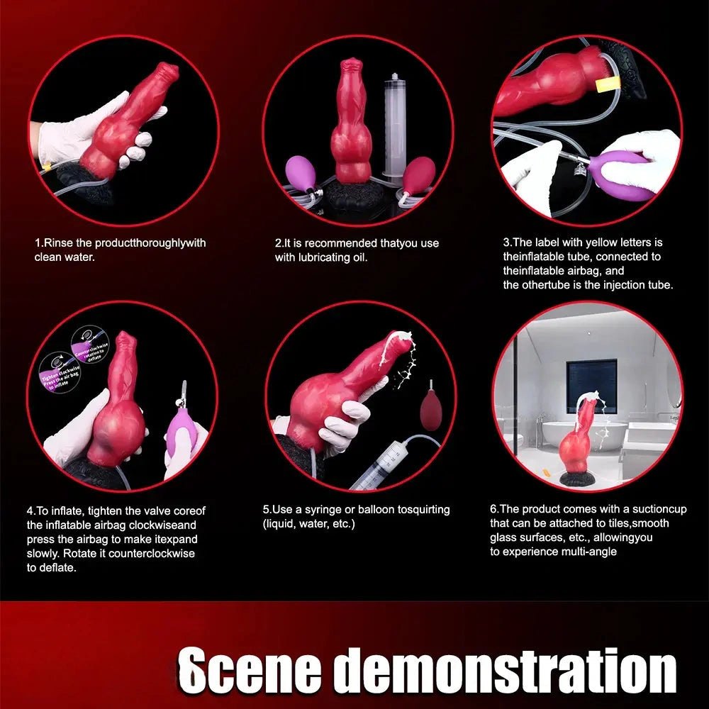 Knotted Silicone Animal Dildo 8.46in - Knotted Dog Dildo