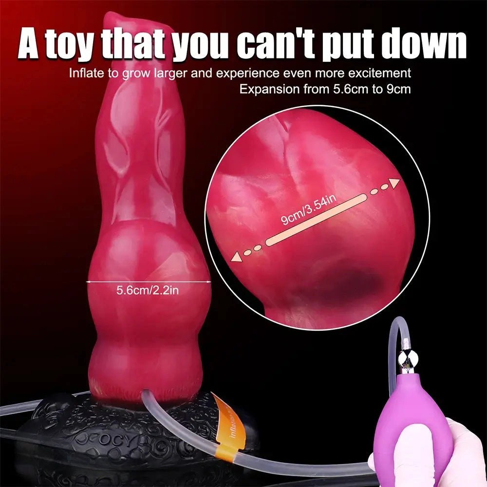 Knotted Silicone Animal Dildo 8.46in - Knotted Dog Dildo