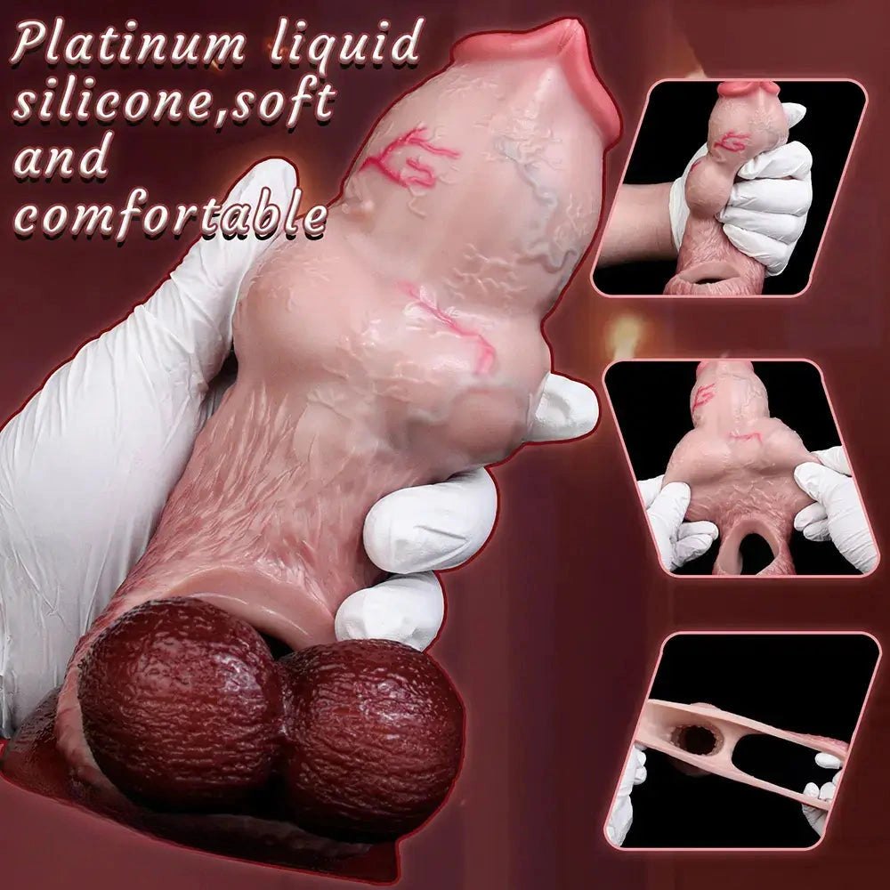 Knotted Silicone Animal Dildo - Dog Knot Fantasy Dildo