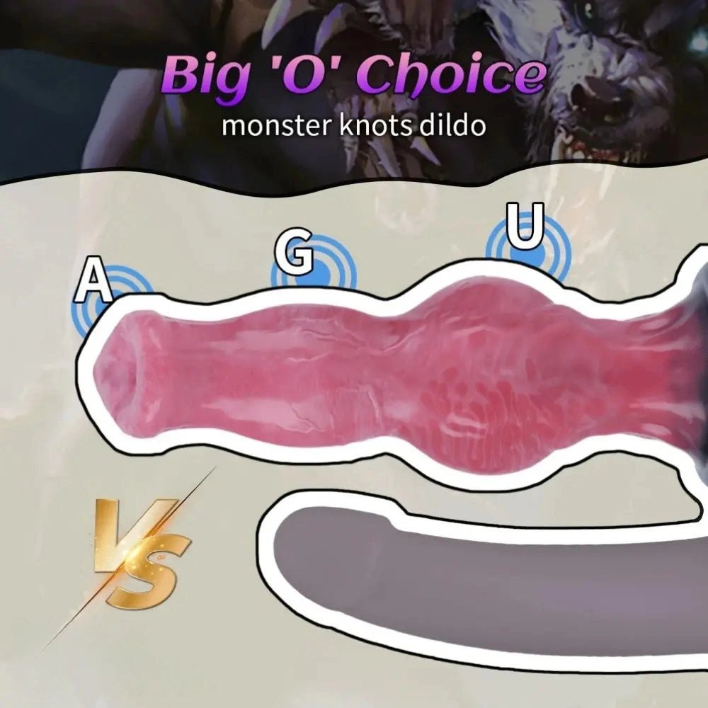Knotted Silicone Animal Dildo - Animal Dildo, 3 Sizes